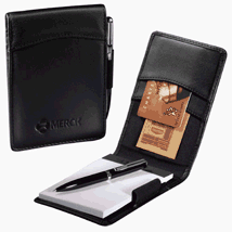 Black Leather Fold Over Note Takers